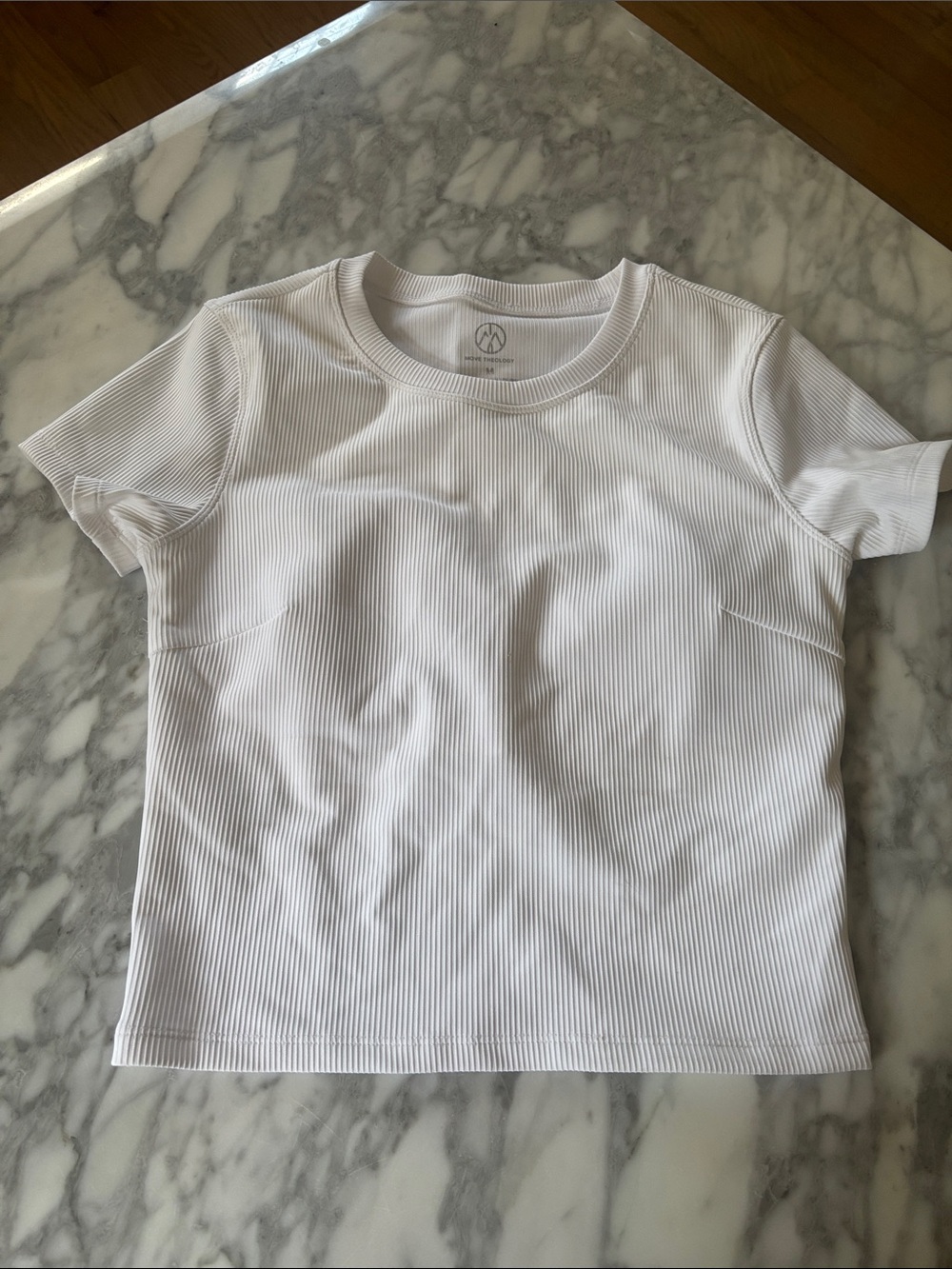 Women's White Ribbed Crop Tee